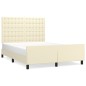 vidaXL Estructura de cama con cabecero cuero sintético crema 140x200cm vidaXL Estructura de cama con cabecero cuero sintético crema 140x200cm