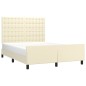 vidaXL Estructura de cama con cabecero cuero sintético crema 140x200cm vidaXL Estructura de cama con cabecero cuero sintético crema 140x200cm