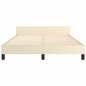 vidaXL Estructura de cama con cabecero cuero sintético crema 140x200cm vidaXL Estructura de cama con cabecero cuero sintético crema 140x200cm