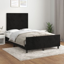 vidaXL Estructura de cama con cabecero de terciopelo negro 120x200 cm