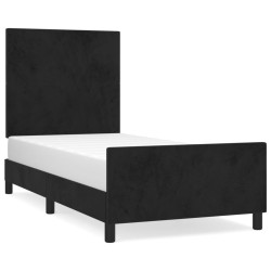 vidaXL Estructura de cama con cabecero de terciopelo negro 100x200 cm