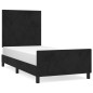 vidaXL Estructura de cama con cabecero de terciopelo negro 100x200 cm