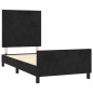 vidaXL Estructura de cama con cabecero de terciopelo negro 100x200 cm