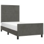 vidaXL Estructura de cama con cabecero terciopelo gris oscuro 90x200cm
