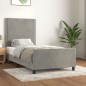 vidaXL Estructura de cama con cabecero terciopelo gris claro 100x200cm