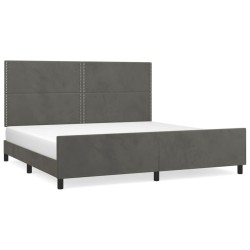 vidaXL Estructura cama con cabecero terciopelo gris oscuro 200x200 cm