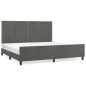 vidaXL Estructura cama con cabecero terciopelo gris oscuro 200x200 cm vidaXL Estructura cama con cabecero terciopelo gris oscuro 200x200 cm