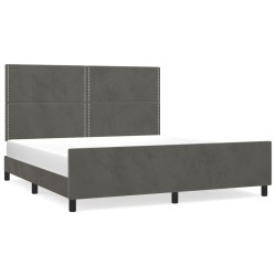 vidaXL Estructura cama con cabecero terciopelo gris oscuro 160x200 cm