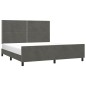 vidaXL Estructura cama con cabecero terciopelo gris oscuro 160x200 cm vidaXL Estructura cama con cabecero terciopelo gris oscuro 160x200 cm