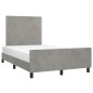 vidaXL Estructura de cama con cabecero terciopelo gris claro 120x200cm vidaXL Estructura de cama con cabecero terciopelo gris claro 120x200cm