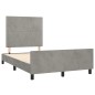 vidaXL Estructura de cama con cabecero terciopelo gris claro 120x200cm vidaXL Estructura de cama con cabecero terciopelo gris claro 120x200cm