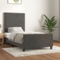 vidaXL Estructura de cama con cabecero terciopelo gris oscuro 90x190cm vidaXL Estructura de cama con cabecero terciopelo gris oscuro 90x190cm