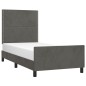 vidaXL Estructura de cama con cabecero terciopelo gris oscuro 90x190cm vidaXL Estructura de cama con cabecero terciopelo gris oscuro 90x190cm