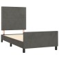 vidaXL Estructura de cama con cabecero terciopelo gris oscuro 90x190cm vidaXL Estructura de cama con cabecero terciopelo gris oscuro 90x190cm