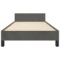 vidaXL Estructura de cama con cabecero terciopelo gris oscuro 90x190cm vidaXL Estructura de cama con cabecero terciopelo gris oscuro 90x190cm