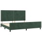 vidaXL Estructura cama con cabecero terciopelo verde oscuro 200x200 cm vidaXL Estructura cama con cabecero terciopelo verde oscuro 200x200 cm