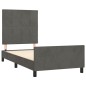 vidaXL Estructura de cama con cabecero terciopelo gris oscuro 80x200cm vidaXL Estructura de cama con cabecero terciopelo gris oscuro 80x200cm