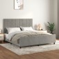 vidaXL Estructura de cama con cabecero terciopelo gris claro 180x200cm vidaXL Estructura de cama con cabecero terciopelo gris claro 180x200cm