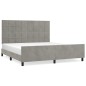 vidaXL Estructura de cama con cabecero terciopelo gris claro 180x200cm vidaXL Estructura de cama con cabecero terciopelo gris claro 180x200cm