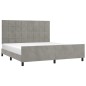 vidaXL Estructura de cama con cabecero terciopelo gris claro 180x200cm vidaXL Estructura de cama con cabecero terciopelo gris claro 180x200cm