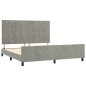 vidaXL Estructura de cama con cabecero terciopelo gris claro 180x200cm vidaXL Estructura de cama con cabecero terciopelo gris claro 180x200cm