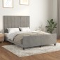 vidaXL Estructura de cama con cabecero terciopelo gris claro 140x190cm vidaXL Estructura de cama con cabecero terciopelo gris claro 140x190cm