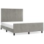 vidaXL Estructura de cama con cabecero terciopelo gris claro 140x190cm vidaXL Estructura de cama con cabecero terciopelo gris claro 140x190cm