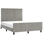 vidaXL Estructura de cama con cabecero terciopelo gris claro 140x190cm vidaXL Estructura de cama con cabecero terciopelo gris claro 140x190cm