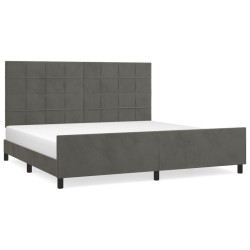 vidaXL Estructura cama con cabecero terciopelo gris oscuro 200x200 cm