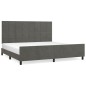 vidaXL Estructura cama con cabecero terciopelo gris oscuro 200x200 cm