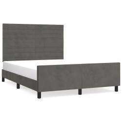 vidaXL Estructura cama con cabecero terciopelo gris oscuro 140x190 cm