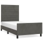 vidaXL Estructura de cama con cabecero terciopelo gris oscuro 90x200cm vidaXL Estructura de cama con cabecero terciopelo gris oscuro 90x200cm