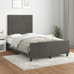 vidaXL Estructura cama con cabecero terciopelo gris oscuro 120x200 cm