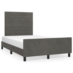 vidaXL Estructura cama con cabecero terciopelo gris oscuro 120x200 cm