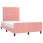 vidaXL Estructura de cama con cabecero de terciopelo rosa 120x200 cm vidaXL Estructura de cama con cabecero de terciopelo rosa 120x200 cm