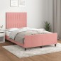 vidaXL Estructura de cama con cabecero de terciopelo rosa 120x200 cm