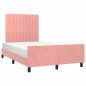 vidaXL Estructura de cama con cabecero de terciopelo rosa 120x200 cm