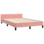 vidaXL Estructura de cama con cabecero de terciopelo rosa 120x200 cm