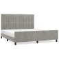 vidaXL Estructura de cama con cabecero terciopelo gris claro 180x200cm vidaXL Estructura de cama con cabecero terciopelo gris claro 180x200cm