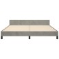 vidaXL Estructura de cama con cabecero terciopelo gris claro 180x200cm vidaXL Estructura de cama con cabecero terciopelo gris claro 180x200cm
