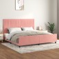 vidaXL Estructura de cama con cabecero de terciopelo rosa 200x200 cm vidaXL Estructura de cama con cabecero de terciopelo rosa 200x200 cm