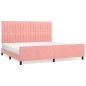 vidaXL Estructura de cama con cabecero de terciopelo rosa 200x200 cm vidaXL Estructura de cama con cabecero de terciopelo rosa 200x200 cm