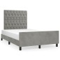 vidaXL Estructura de cama con cabecero terciopelo gris claro 120x200cm vidaXL Estructura de cama con cabecero terciopelo gris claro 120x200cm
