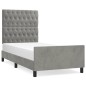 vidaXL Estructura de cama con cabecero terciopelo gris claro 90x200 cm vidaXL Estructura de cama con cabecero terciopelo gris claro 90x200 cm