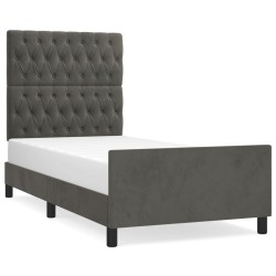 vidaXL Estructura cama con cabecero terciopelo gris oscuro 100x200 cm