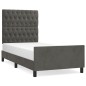 vidaXL Estructura cama con cabecero terciopelo gris oscuro 100x200 cm