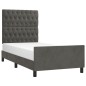 vidaXL Estructura cama con cabecero terciopelo gris oscuro 100x200 cm