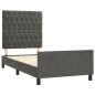 vidaXL Estructura cama con cabecero terciopelo gris oscuro 100x200 cm