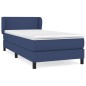 vidaXL Cama box spring con colchón tela azul 100x200 cm
