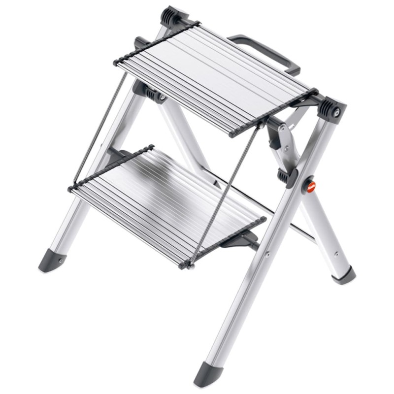 Hailo Escalera con 2 peldaños Mini Comfort 45 cm aluminio 4310-100 Hailo Escalera con 2 peldaños Mini Comfort 45 cm aluminio 4310-100